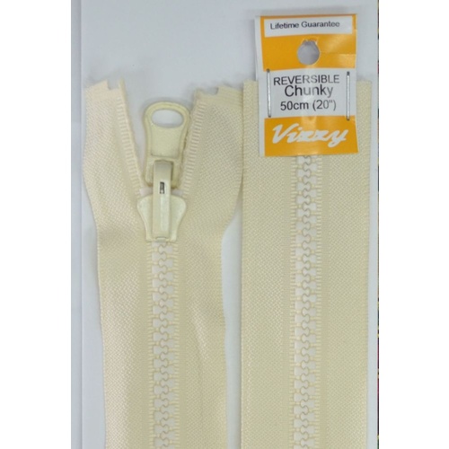 Vizzy Zip Chunky Reversible 50cm (20") Colour #04 CALICO