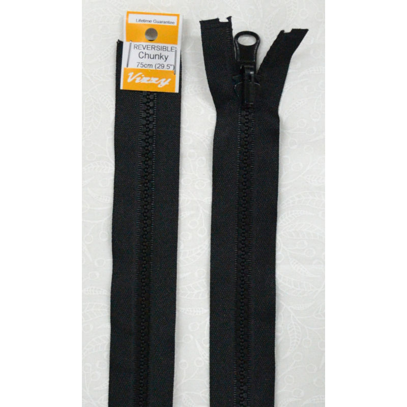 Vizzy Zip Chunky Reversible 75cm (29.5") Colour #02 BLACK