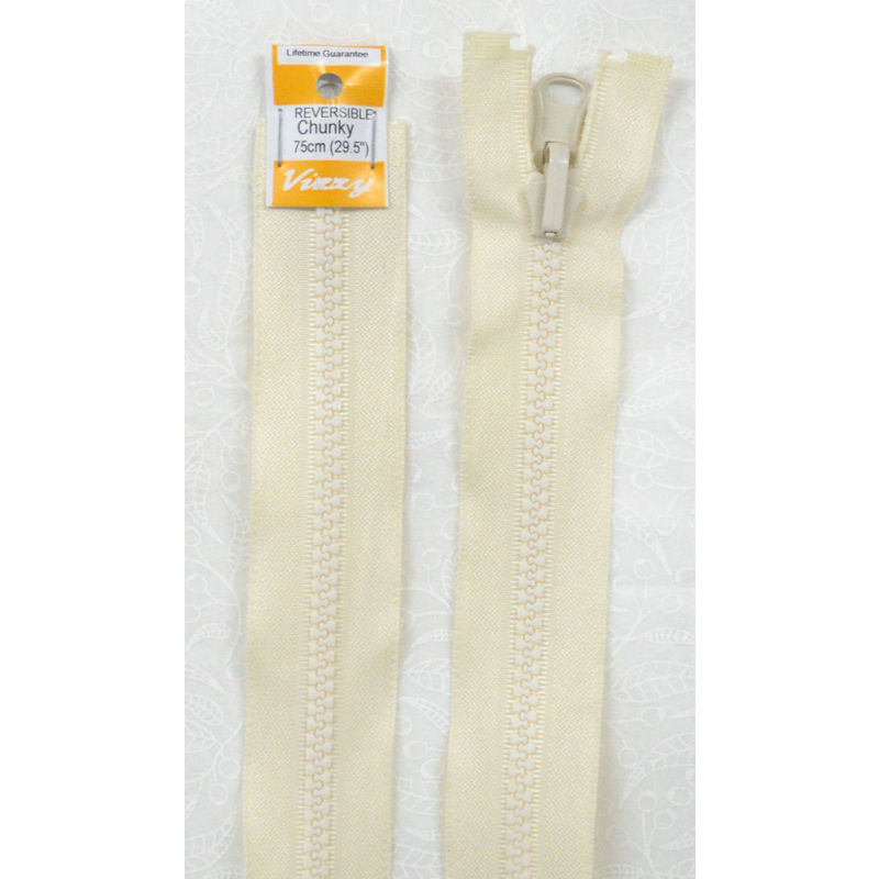 Vizzy Zip Chunky Reversible 75cm (29.5") Colour #04 CALICO