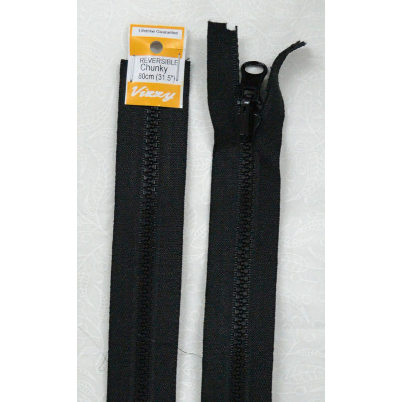 Vizzy Zip Chunky Reversible 80cm (31.5") Colour #02 BLACK