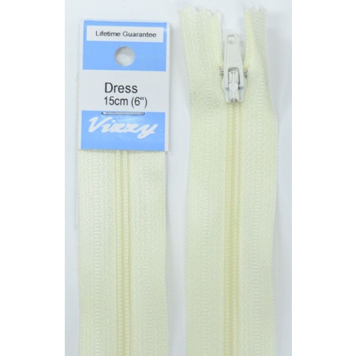Vizzy Dress Zip, 15cm Colour 05 CREAM