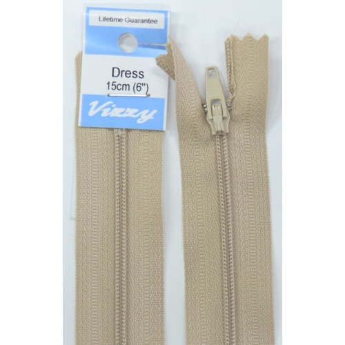 Vizzy Dress Zip, 15cm Colour 07 NATURAL
