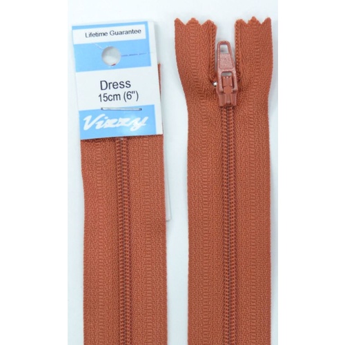 Vizzy Dress Zip, 15cm Colour 15 BRICK
