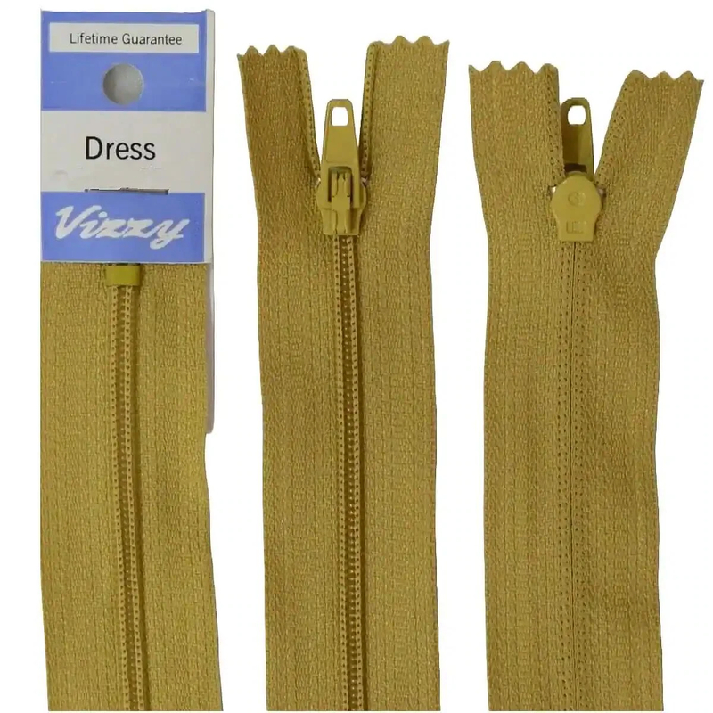 Vizzy Dress Zip, 15cm Colour 18 MUSTARD