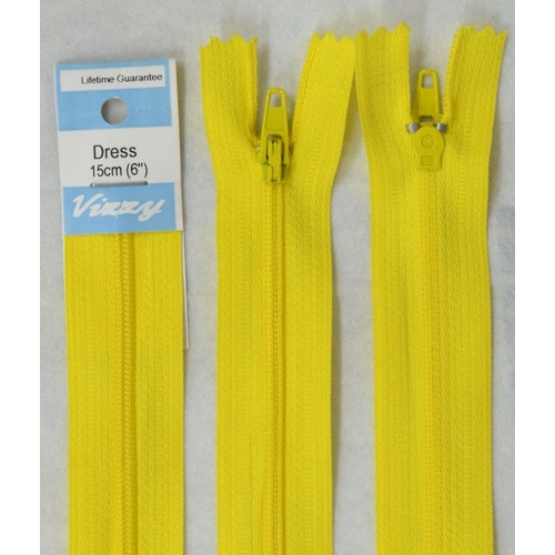 Vizzy Dress Zip, 15cm Colour 20 YELLOW