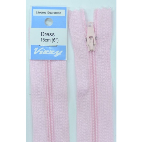 Vizzy Dress Zip, 15cm Colour 26 BABY PINK