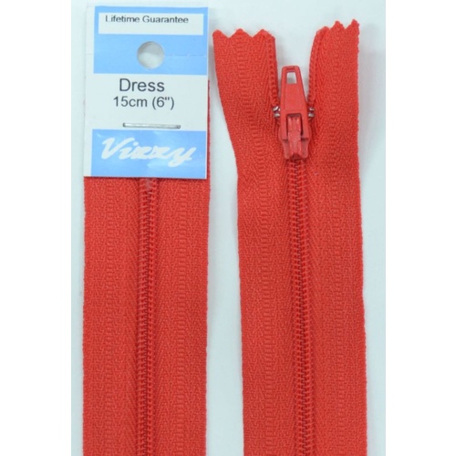 Vizzy Dress Zip, 15cm Colour 31 RED