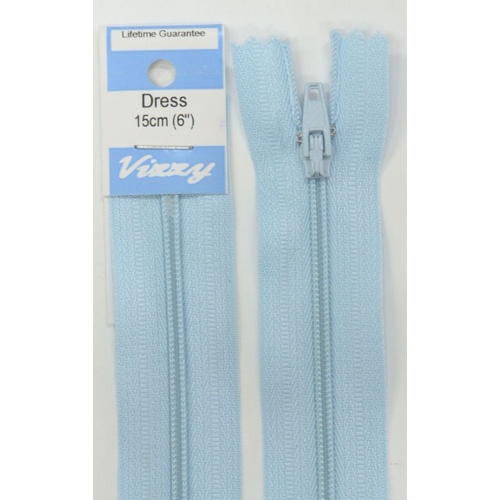 Vizzy Dress Zip, 15cm Colour 50 SKY BLUE