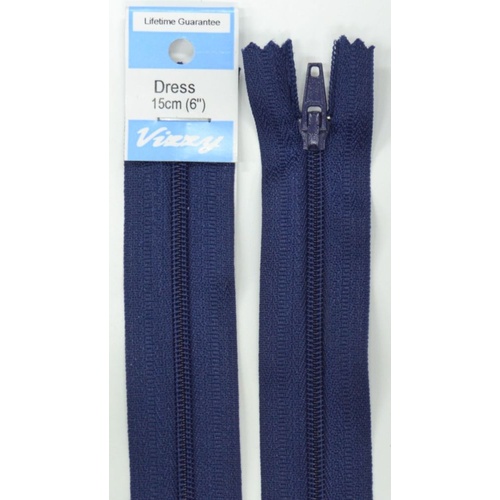 Vizzy Dress Zip, 15cm Colour 58 NAVY