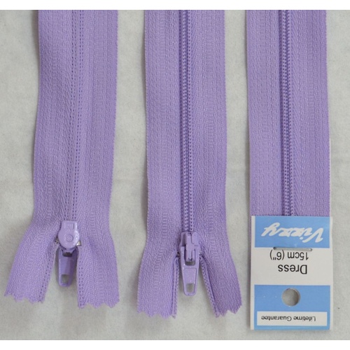 Vizzy Dress Zip, 15cm Colour 96 LAVENDAR