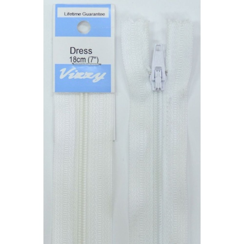 Vizzy Dress Zip, 18cm Colour 01 White