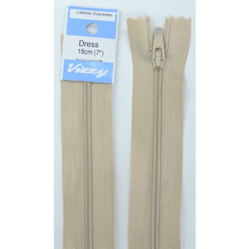 Vizzy Dress Zip, 18cm Colour 07 NATURAL