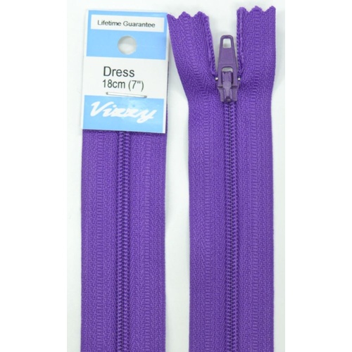 Vizzy Dress Zip, 18cm Colour 109 PURPLE