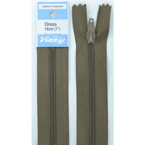 Vizzy Dress Zip, 18cm Colour 12 CHESTNUT