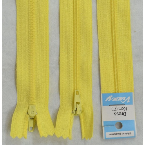 Vizzy Dress Zip, 18cm Colour 21 MAIZE