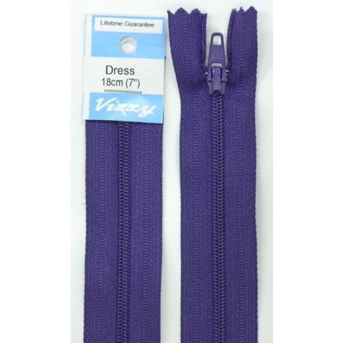 Vizzy Dress Zip, 18cm Colour 38 DEEP PURPLE
