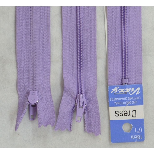 Vizzy Dress Zip, 18cm Colour 96 LAVENDAR