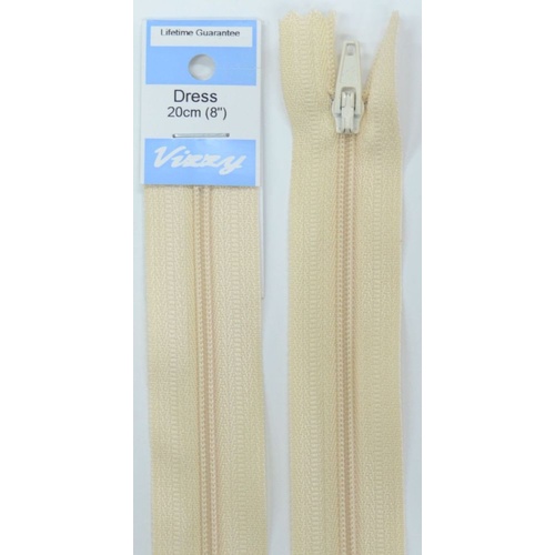 Vizzy Dress Zip, 20cm Colour 04 CALICO