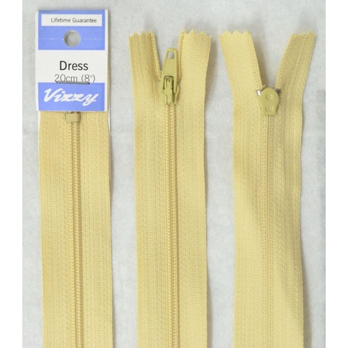 Vizzy Dress Zip, 20cm Colour 06 BUTTERMILK