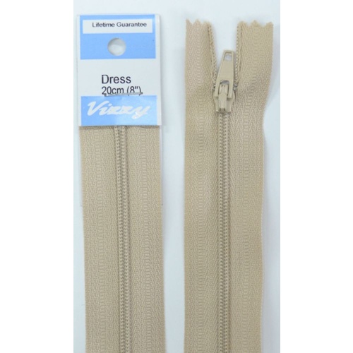 Vizzy Dress Zip, 20cm Colour 07 NATURAL