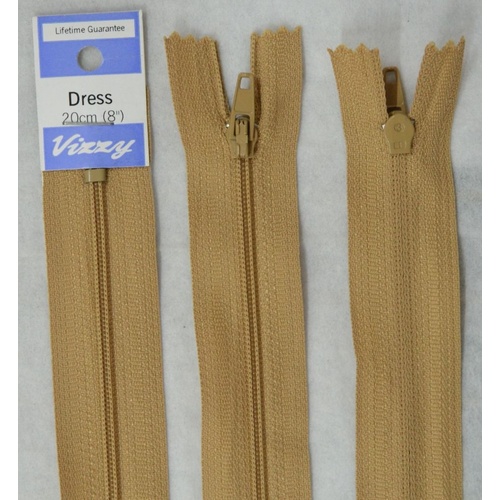 Vizzy Dress Zip, 20cm Colour 08 FAWN