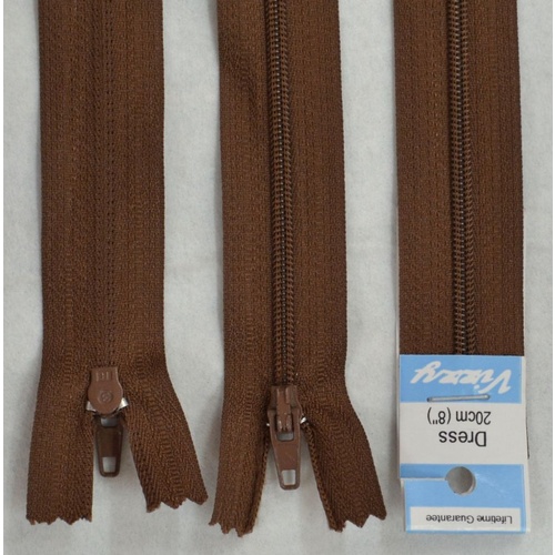 Vizzy Dress Zip, 20cm Colour 13 CHOCOLATE