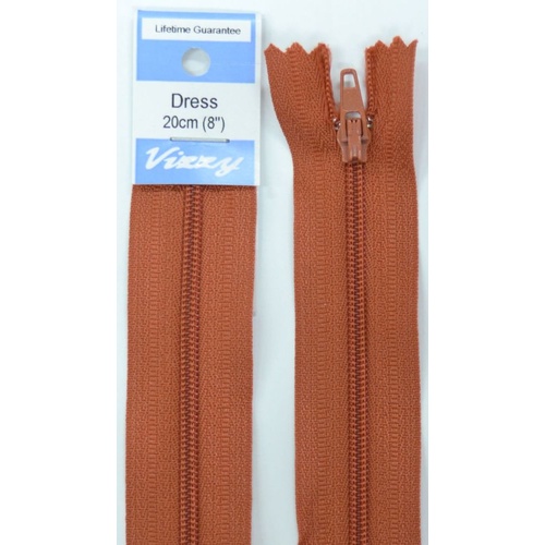 Vizzy Dress Zip, 20cm Colour 15 BRICK
