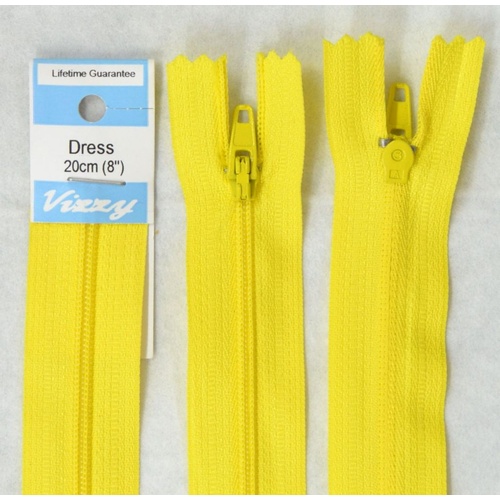 Vizzy Dress Zip, 20cm Colour 20 YELLOW