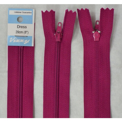 Vizzy Dress Zip, 20cm Colour 35 CRANBERRY