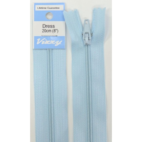 Vizzy Dress Zip, 20cm Colour 50 SKY BLUE