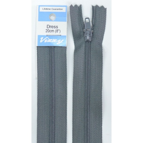 Vizzy Dress Zip, 20cm Colour 62 GREY
