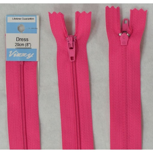 Vizzy Dress Zip, 20cm Colour 94 HOT PINK