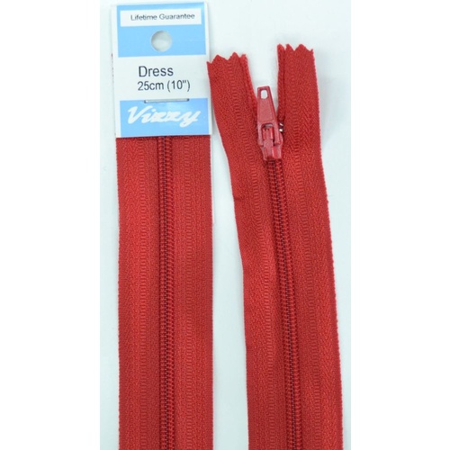 Vizzy Dress Zip, 25cm Colour 32 DARK RED