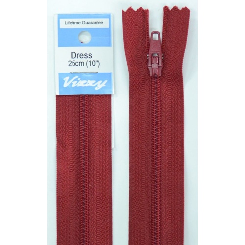 Vizzy Dress Zip, 25cm Colour 33 WINE