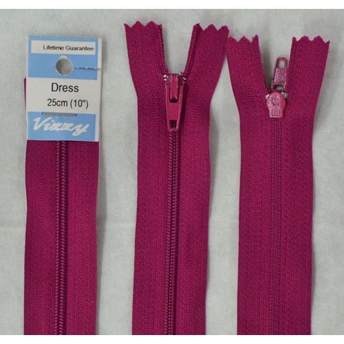 Vizzy Dress Zip, 25cm Colour 35 CRANBERRY