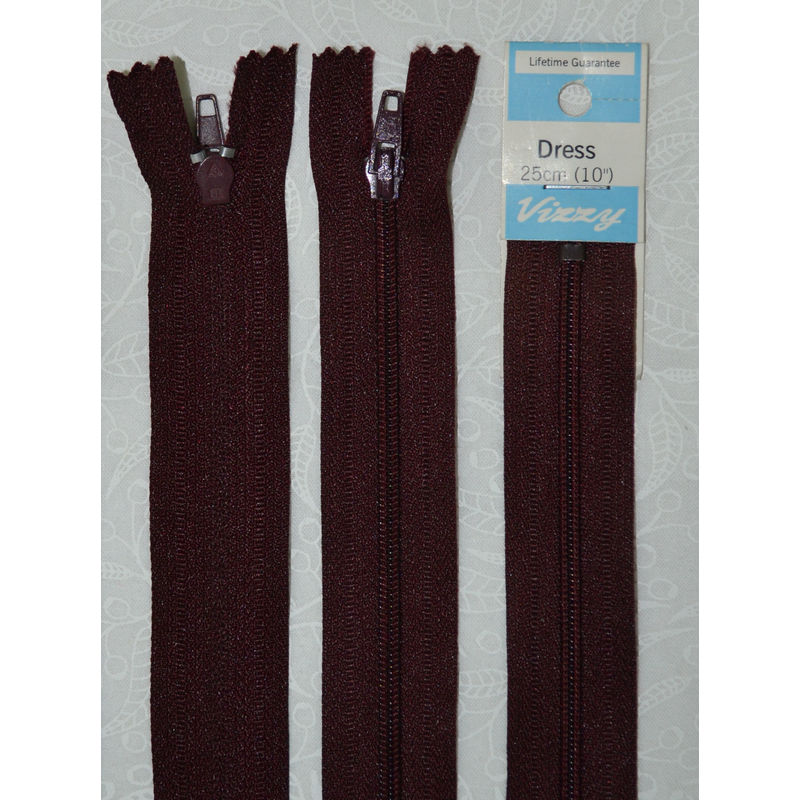 Vizzy Dress Zip, 25cm Colour 36 MAROON