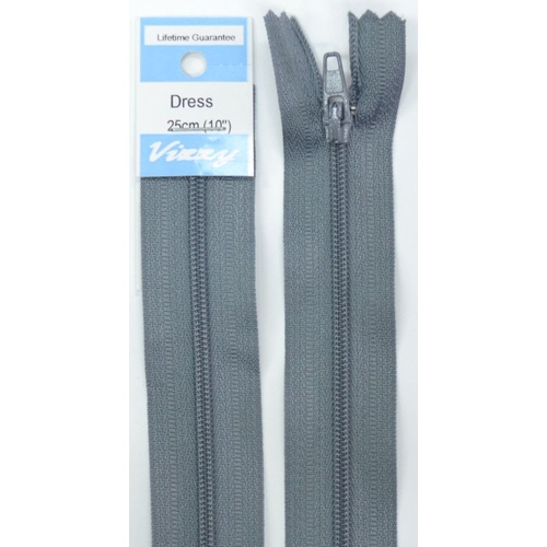 Vizzy Dress Zip, 25cm Colour 62 GREY