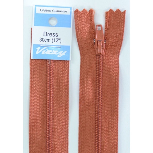 Vizzy Dress Zip, 30cm Colour 15 BRICK