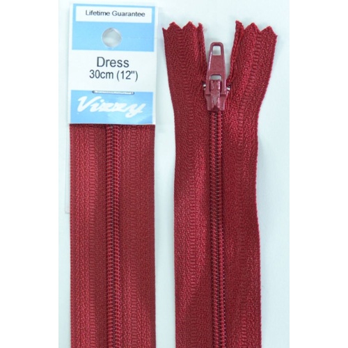 Vizzy Dress Zip, 30cm Colour 33 WINE