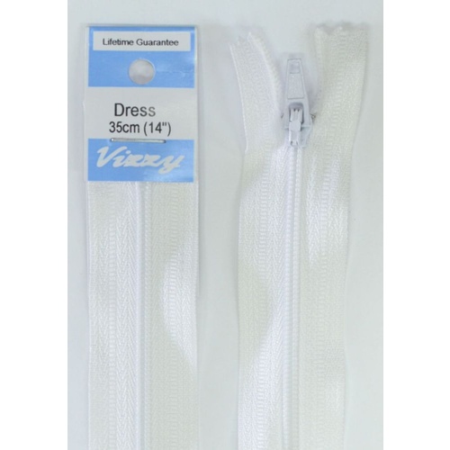 Vizzy Dress Zip, 35cm Colour 01 WHITE