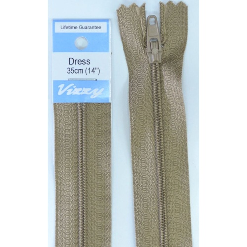 Vizzy Dress Zip, 35cm Colour 10 CAMEL