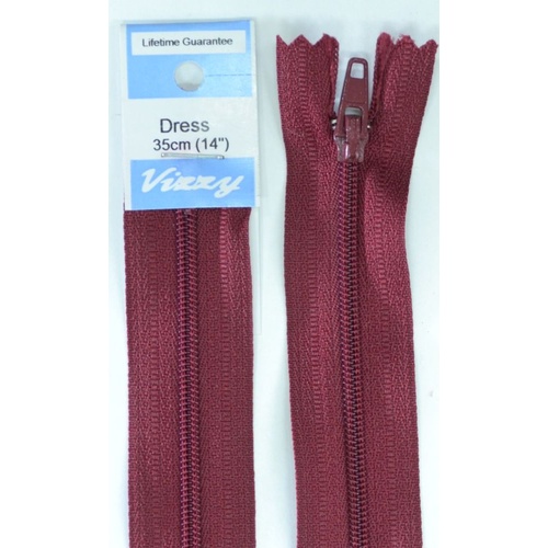 Vizzy Dress Zip, 35cm Colour 108 BURGUNDY