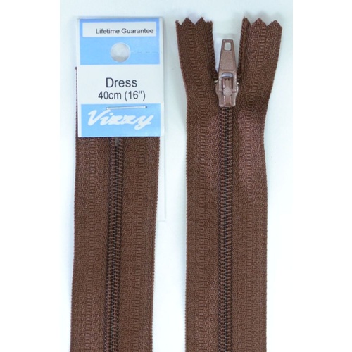 Vizzy Dress Zip, 40cm Colour 107 BROWN