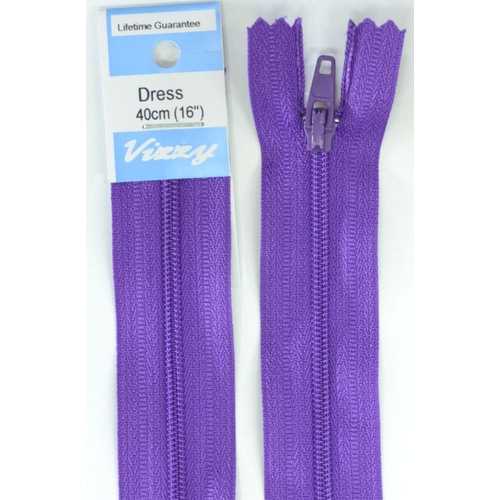 Vizzy Dress Zip, 40cm Colour 109 PURPLE