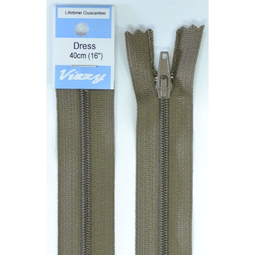 Vizzy Dress Zip, 40cm Colour 12 CHESTNUT
