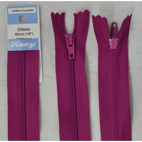 Vizzy Dress Zip, 40cm Colour 123 GARDEN ROSE