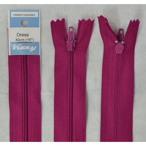 Vizzy Dress Zip, 40cm Colour 35 CRANBERRY