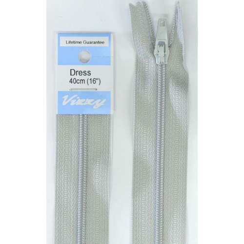Vizzy Dress Zip, 40cm Colour 60 SILVER GREY