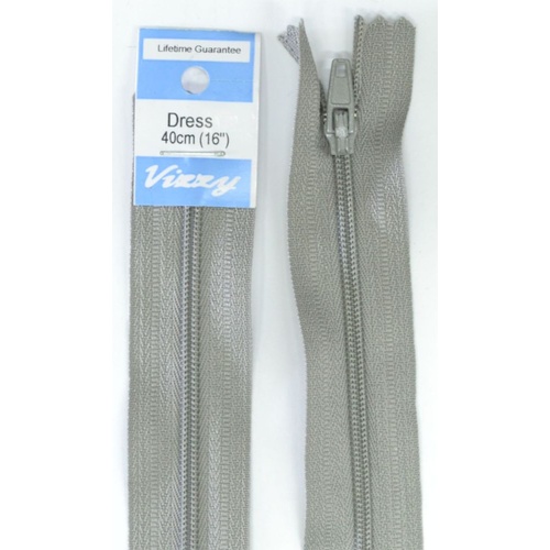 Vizzy Dress Zip, 40cm Colour 61 PEARL GREY