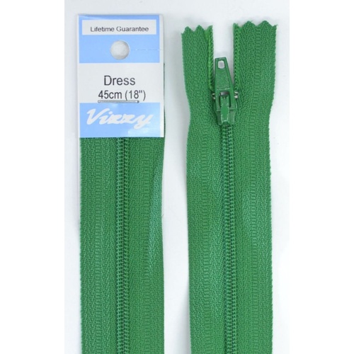 Vizzy Dress Zip, 45cm Colour 110 EMERALD
